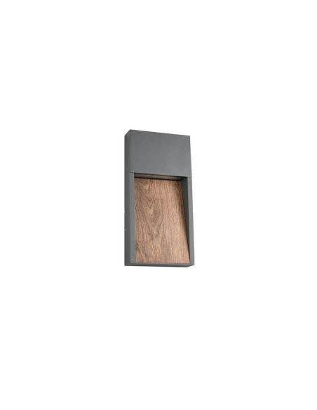 Aplique LED Exterior SALMON Acabado Efecto Madera 11W 3000K IP44 | LeonLeds