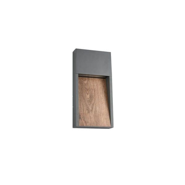Aplique LED Exterior SALMON Acabado Efecto Madera 11W 3000K IP44 | LeonLeds