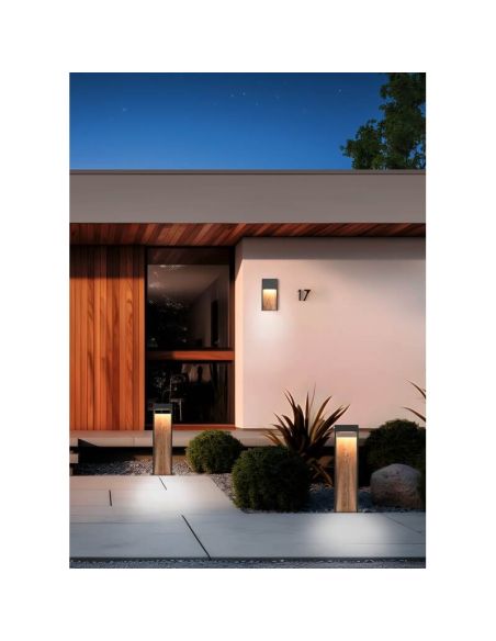 Aplique LED Exterior SALMON Acabado Efecto Madera 11W 3000K IP44 | LeonLeds