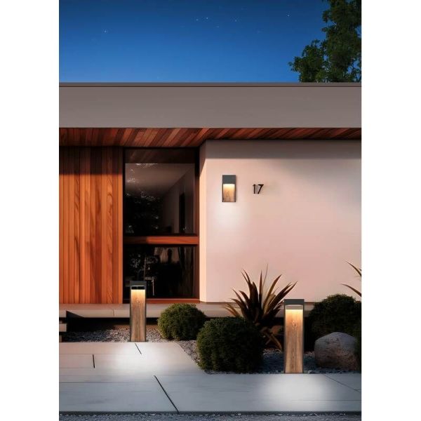 Aplique LED Exterior SALMON Acabado Efecto Madera 11W 3000K IP44 | LeonLeds