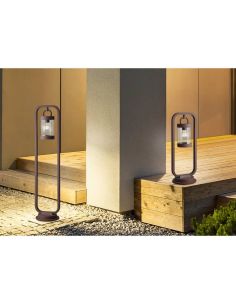 Poste Exterior SAMBESI Sensor Crepuscular Bombilla excl. 1xE27 max. 28W IP44 | LeonLeds 2