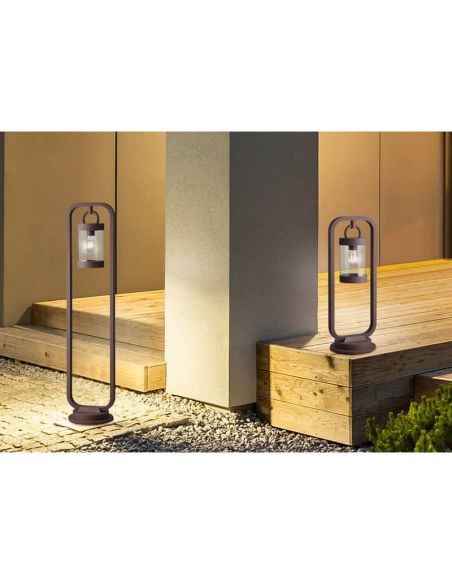 Poste Exterior SAMBESI Sensor Crepuscular Bombilla excl. 1xE27 max. 28W IP44 | LeonLeds