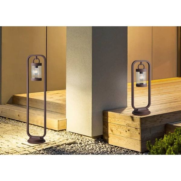 Poste Exterior SAMBESI Sensor Crepuscular Bombilla excl. 1xE27 max. 28W IP44 | LeonLeds