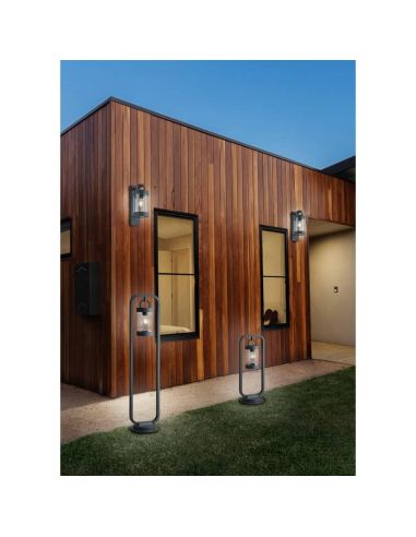 Poste Exterior SAMBESI Sensor Crepuscular Bombilla excl. 1xE27 max. 28W IP44 | LeonLeds