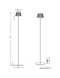 Lámpara de pie LED SUAREZ Regulable Sensor 1,5W Luz Cálida 3000K Blanco | LeonLeds