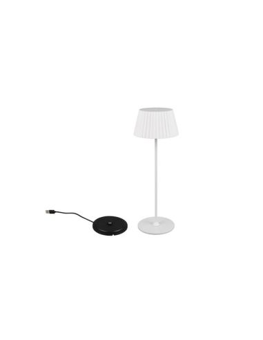 Lampe de Table LED avec Base de Charge SUAREZ Dimmable 1,5W 3000K IP44 Blanc | LéonLeds