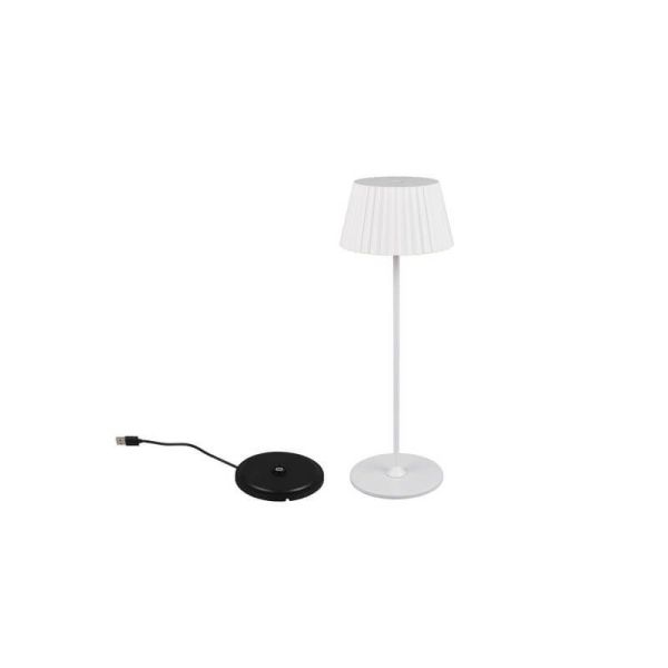 Lámpara LED de Sobremesa con Base Carga SUAREZ Regulable 1,5W 3000K IP44 Blanco | LeonLeds