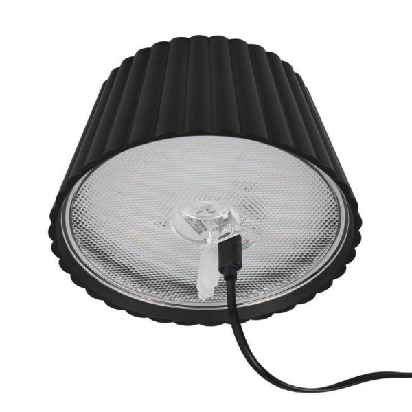 Candeeiro de mesa LED SUAREZ com base de carregamento regulável 1,5W 3000K IP44 preto | LeonLeds