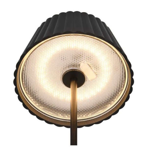 Candeeiro de mesa LED SUAREZ com base de carregamento regulável 1,5W 3000K IP44 preto | LeonLeds