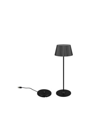 Lámpara de Sobremesa LED con Base para Carga SUAREZ Regulable 1,5W 3000K IP44 Negro | LeonLeds