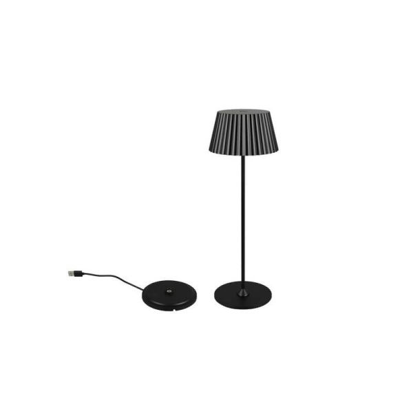 Lámpara de Sobremesa LED con Base para Carga SUAREZ Regulable 1,5W 3000K IP44 Negro | LeonLeds