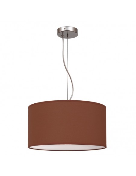 Lámpara de Techo Colgante Nicole Marrón Chocolate Wengue 40Cm Redonda Regulable en altura Textil Barata | LeonLeds