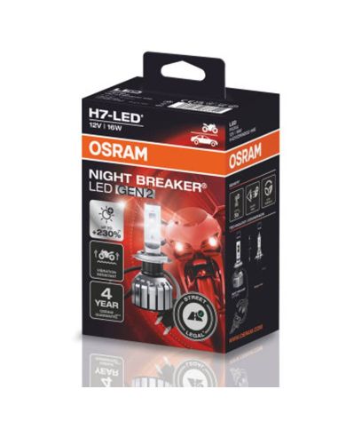 Ampoule LED Osram H7 pour motos Night Breaker Gen 2, homologuée en Espagne +230 % 64210DWNBG2-1HFB