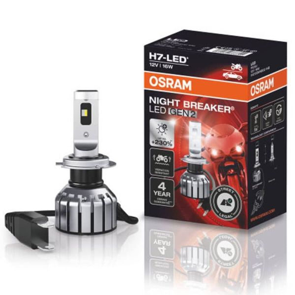 Bombilla Led H7 para Moto Night Breaker Gen 2 homologadas en España +230% 64210DWNBG2-1HFB Osram