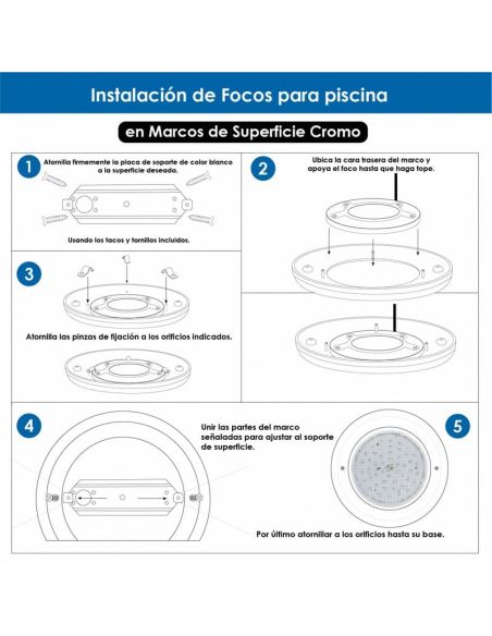 Marco de Superficie Redondo Blanco Para Bombilla Par56 Serie Next | LeonLeds