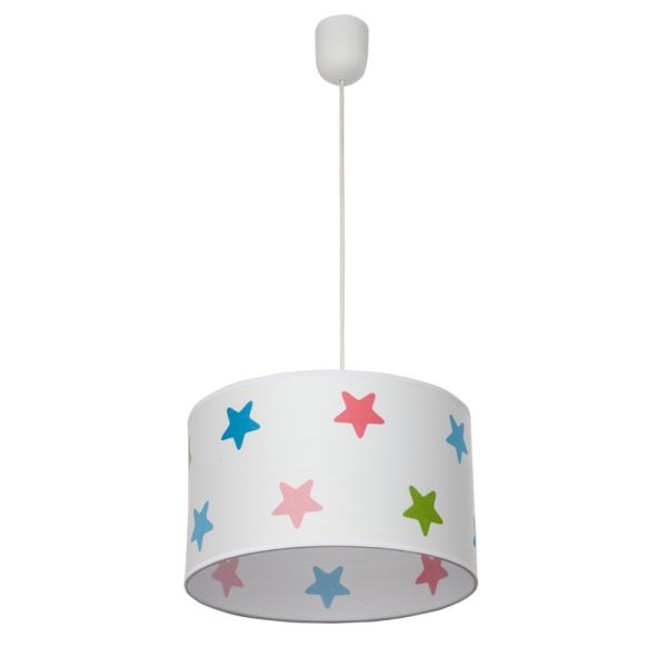 Lámpara de Techo Colgante Regulable en Altura Infantil Estrellas de Colores Diámetro 35Cm Azul Rosa Lila Verde  077293501 | Leon