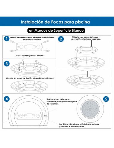 Marco de Superficie Cromo Para Bombilla Par56 Serie Next | LeonLeds
