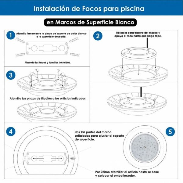 Marco de Superficie Cromo Para Bombilla Par56 Serie Next | LeonLeds