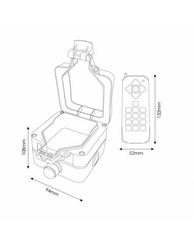 Caja de Contro RGB+RGBW de Dos Cables para Bombilla de Piscina + Mando | LeonLeds
