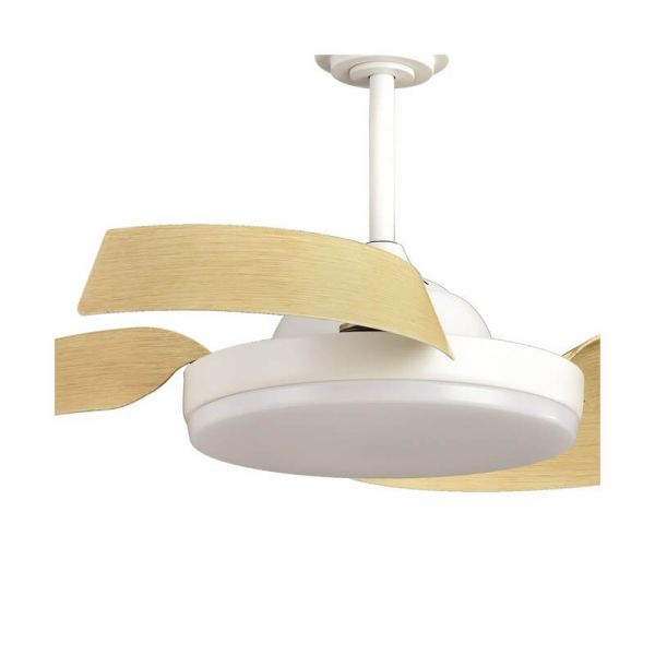 Ventilador LED Branco BATAN com Lâminas de Madeira 35W 3200lm CCT Smart