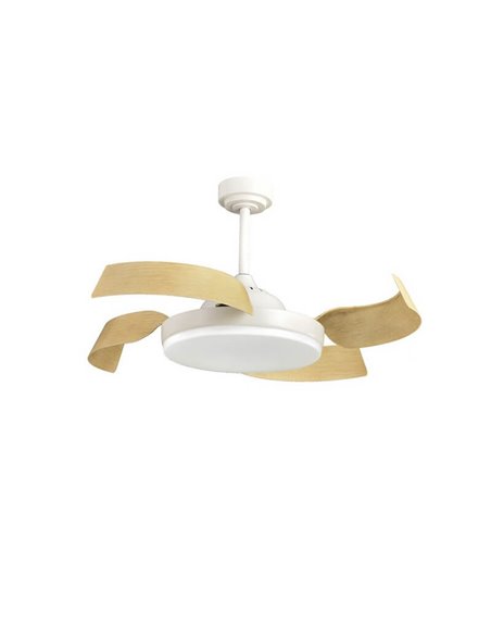 Ventilador LED Branco BATAN com Lâminas de Madeira 35W 3200lm CCT Smart