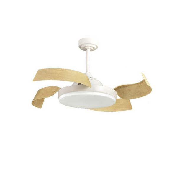 Ventilador LED Branco BATAN com Lâminas de Madeira 35W 3200lm CCT Smart
