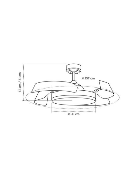 Ventilador LED BATAN Blanco con aspas Madera 35W 3200lm CCT Smart