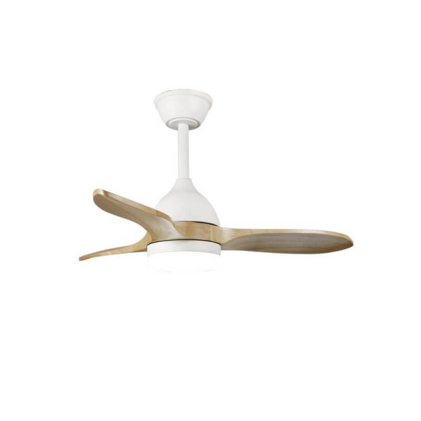 Ventilateur LED blanc BETA 20W 1900Lm CCT Dim avec pales en bois