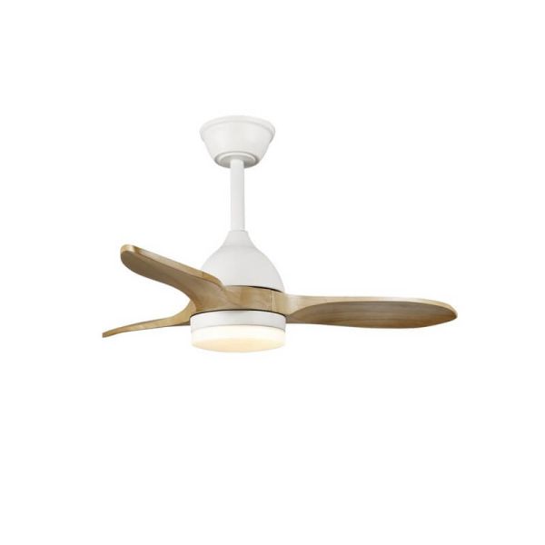 Ventilateur LED blanc BETA 20W 1900Lm CCT Dim avec pales en bois