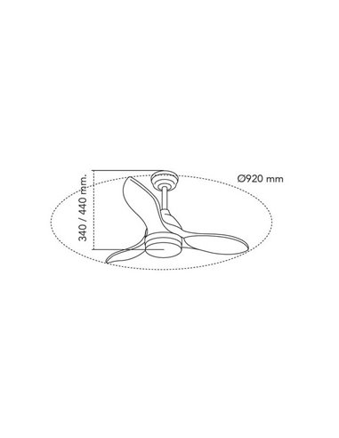 Ventilateur LED blanc BETA 20W 1900Lm CCT Dim avec pales en bois