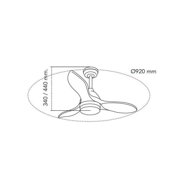 Ventilador LED BETA 20W 1900Lm CCT Dim blanco con aspas madera
