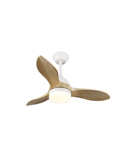 Ventilador LED BETA 20W 1900Lm CCT Dim blanco con aspas madera