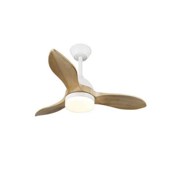 Ventilateur LED blanc BETA 20W 1900Lm CCT Dim avec pales en bois