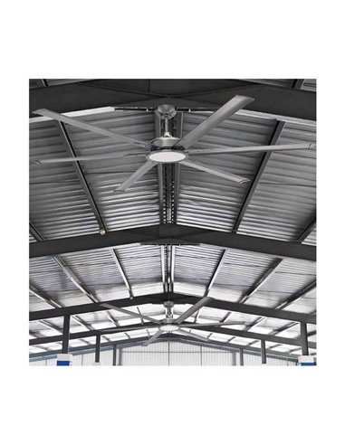 Ventilador de techo industrial LED BIGBEN 180cm 20W 2000Lm. CCT Dim