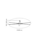 Ventilador de techo industrial LED BIGBEN 180cm 20W 2000Lm. CCT Dim