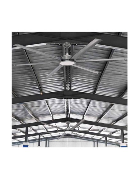 Ventilador de teto industrial LED BIGBEN de 250cm. 20W 2000Lm. CCT escurecido
