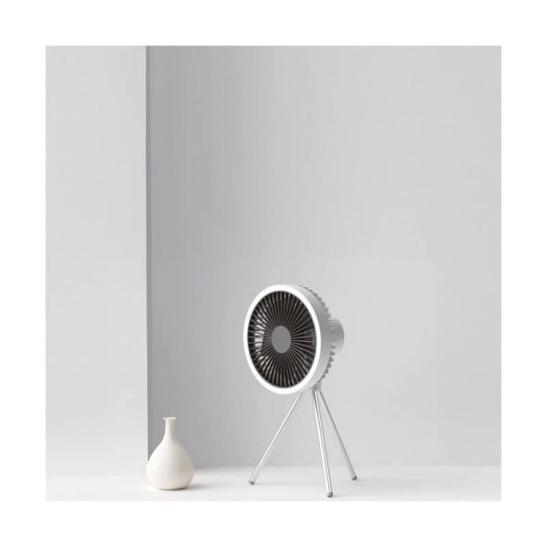 Ventilador portátil recargable LED BRISE sin cables 5.5W para mesa o para techo con gancho