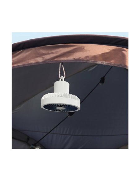 Ventilador portátil recargable LED BRISE sin cables 5.5W para mesa o para techo con gancho