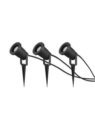 Pacote de 3 focos LED para exterior Pincho UBANGI | LeonLeds