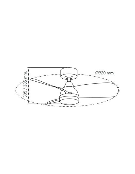Ventilador LED BYAN Mini Blanco+Ceniza 18W 2000Lm CCT Dim