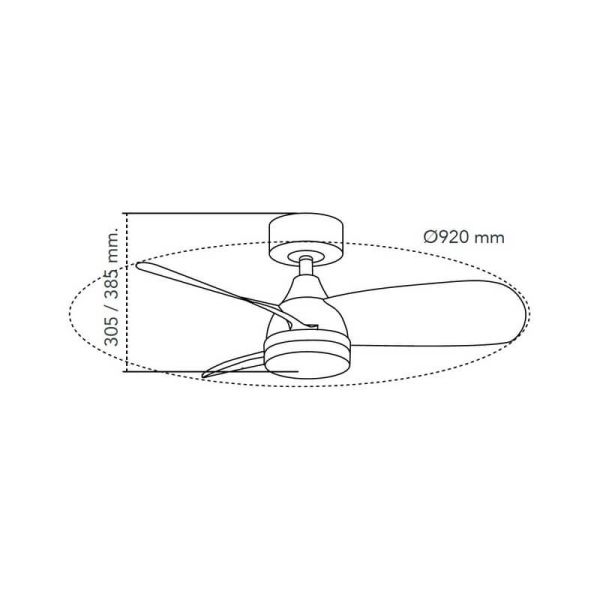 Ventilador LED BYAN Mini Blanco+Ceniza 18W 2000Lm CCT Dim