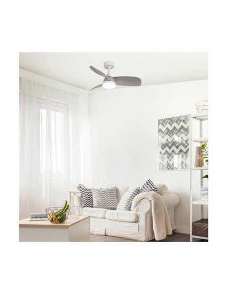 Ventilador LED BYAN Mini Blanco+Ceniza 18W 2000Lm CCT Dim