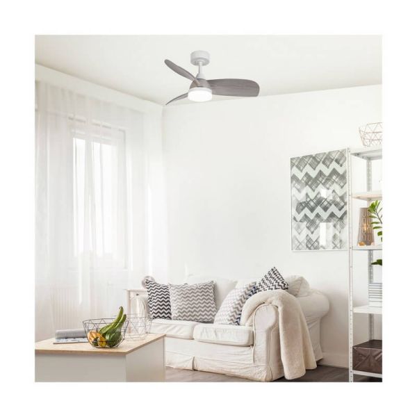 Ventilador LED BYAN Mini Blanco+Ceniza 18W 2000Lm CCT Dim