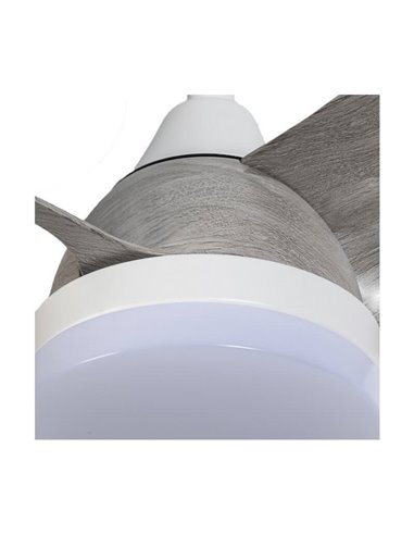 BYAN Ventilateur LED Blanc+Frêne 18W 2000Lm CCT Dim