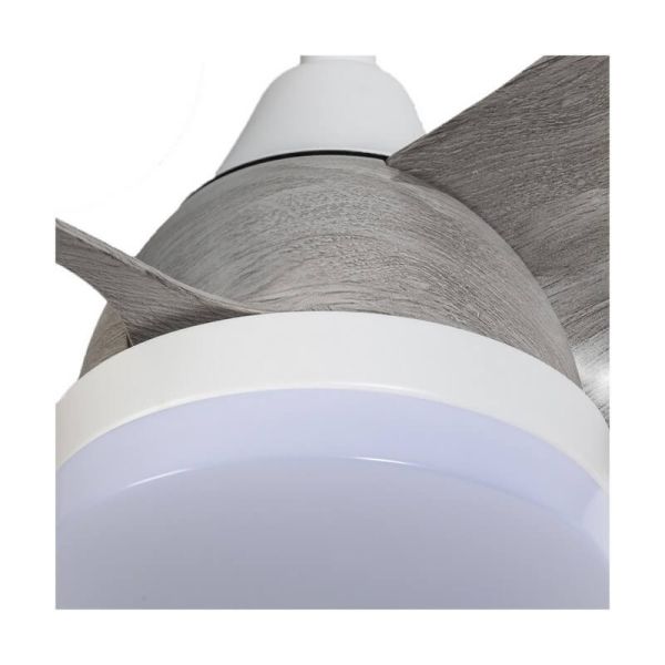 Ventilador LED BYAN Blanco+Ceniza 18W 2000Lm CCT Dim