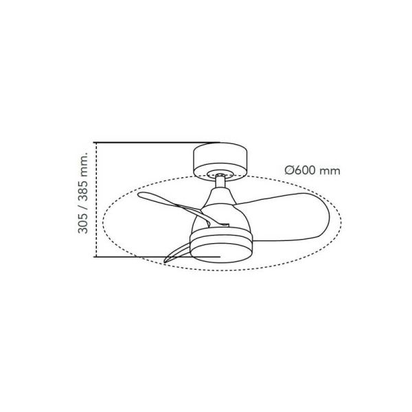 Ventilador LED BYAN Blanco+Ceniza 18W 2000Lm CCT Dim