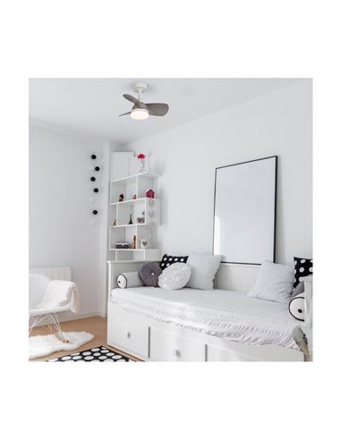 Ventilador LED BYAN Blanco+Ceniza 18W 2000Lm CCT Dim