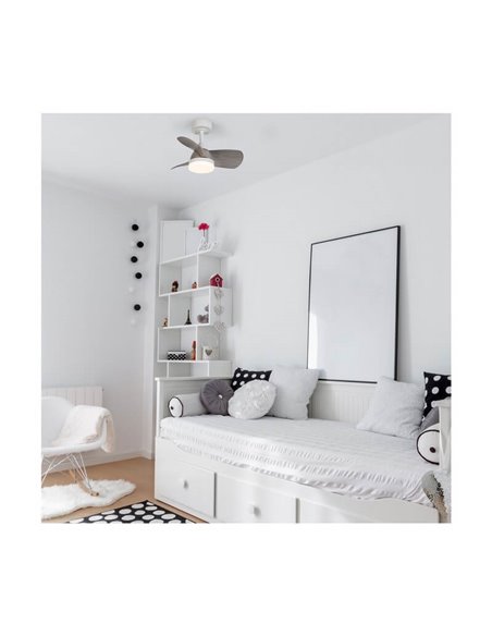 Ventilador LED BYAN Blanco+Ceniza 18W 2000Lm CCT Dim