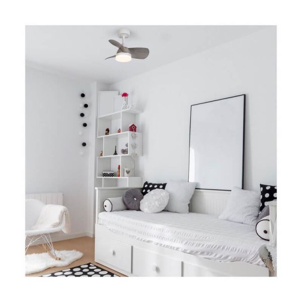 Ventilador LED BYAN Blanco+Ceniza 18W 2000Lm CCT Dim