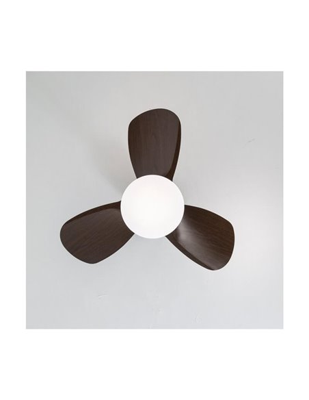 Ventilador de Techo LED BYAN Mini Negro+Madera 18W 2000Lm CCT Dim